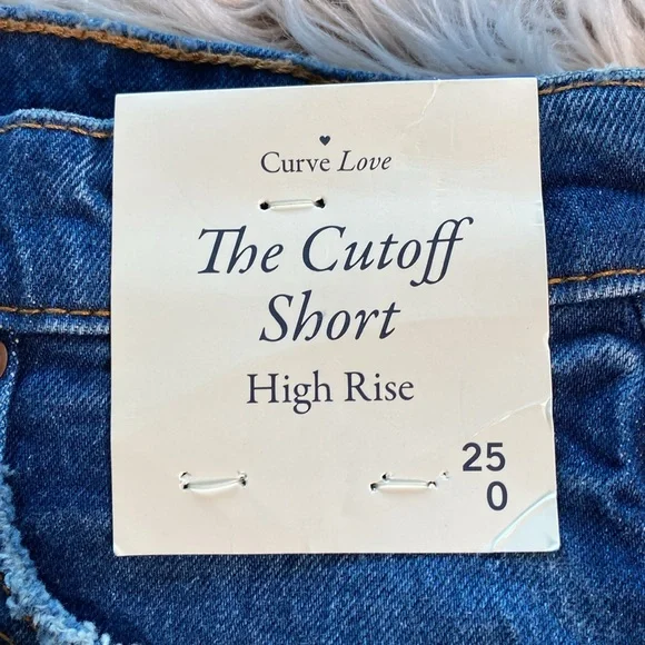 NWT Abercrombie & Fitch Curve Love Cutoff Short High Rise Size 0 or 25 - Picture 3 of 11